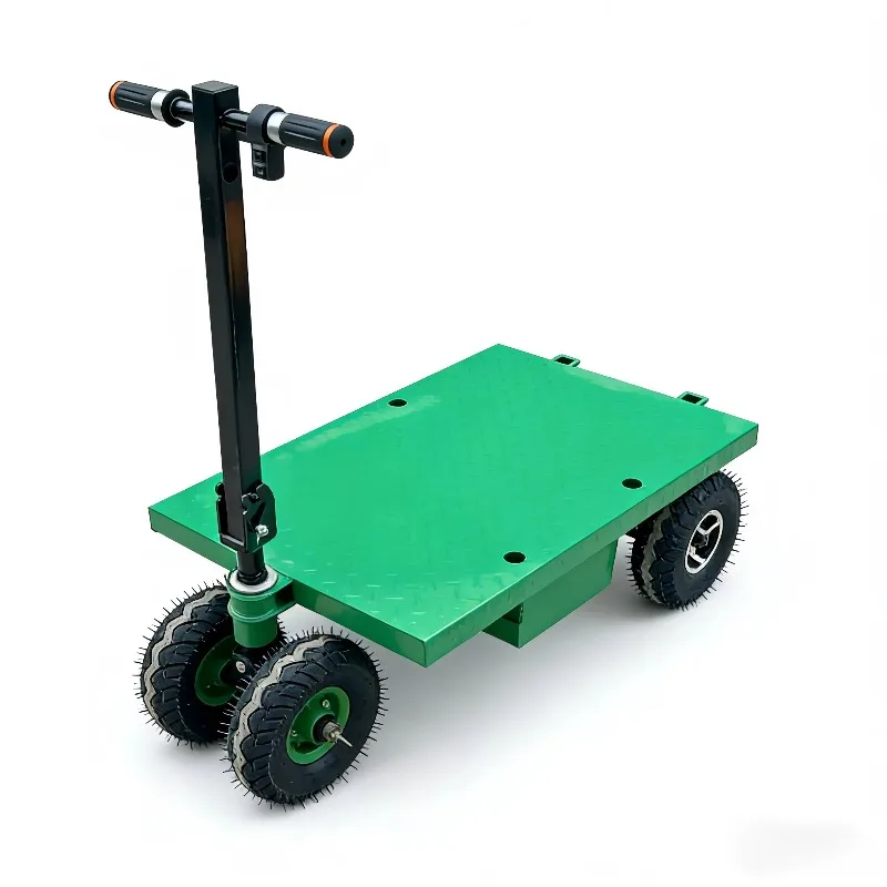 Portable Electric Trolley Four-wheel Structure Foldable Platform for Elevator Ramp Cargo Pulling Trolley Foldable Electric