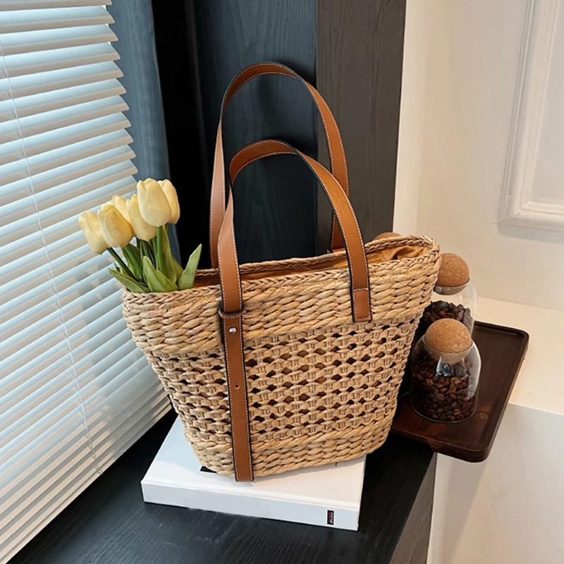 

2025 Spring New Fashion Straw Bag Shoulder Bag Handbag Vegetable Basket Beach Handbag