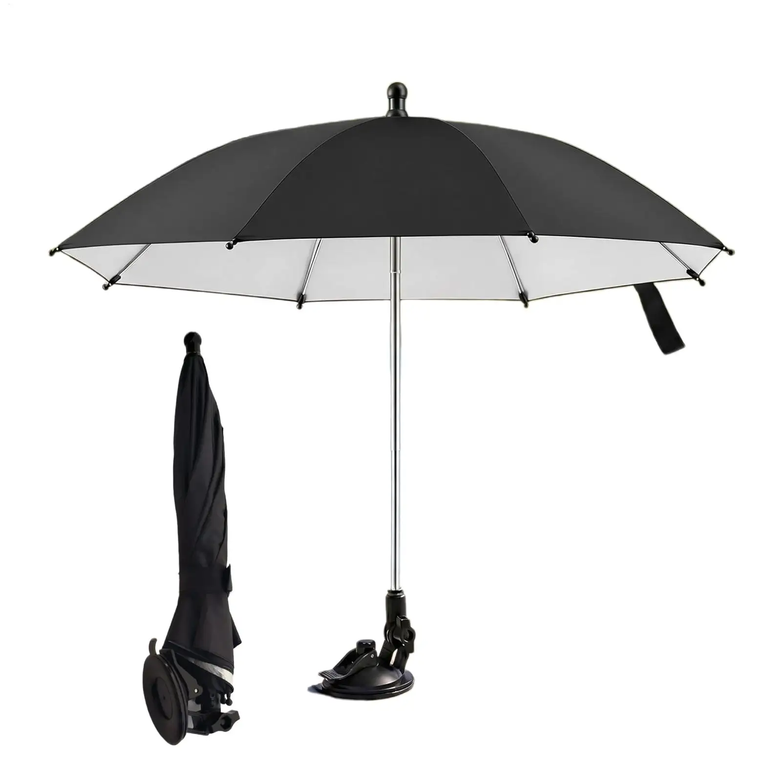 Table Top Umbrella Portable Adjustable Suction Cup Base Sun Protection Mini Drink Umbrella With Base for Terrace Beach Trip