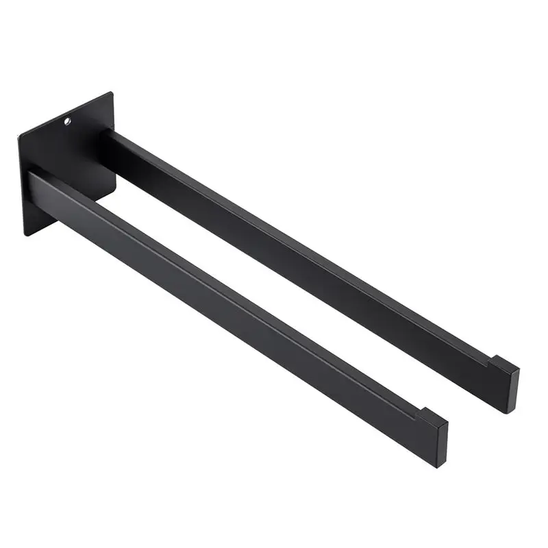 

A21Q -Towel Rail No Drilling Required Self-Adhesive Double Square Stainless Steel Wall Mounted For Bathroom And Kitchen 40Cm