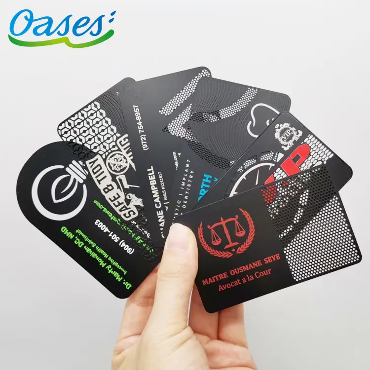 Customized query Cheap Custom Stainless Steel Matt Black Metal Business Card Printing Laser Engraving Metal Business Black Blank