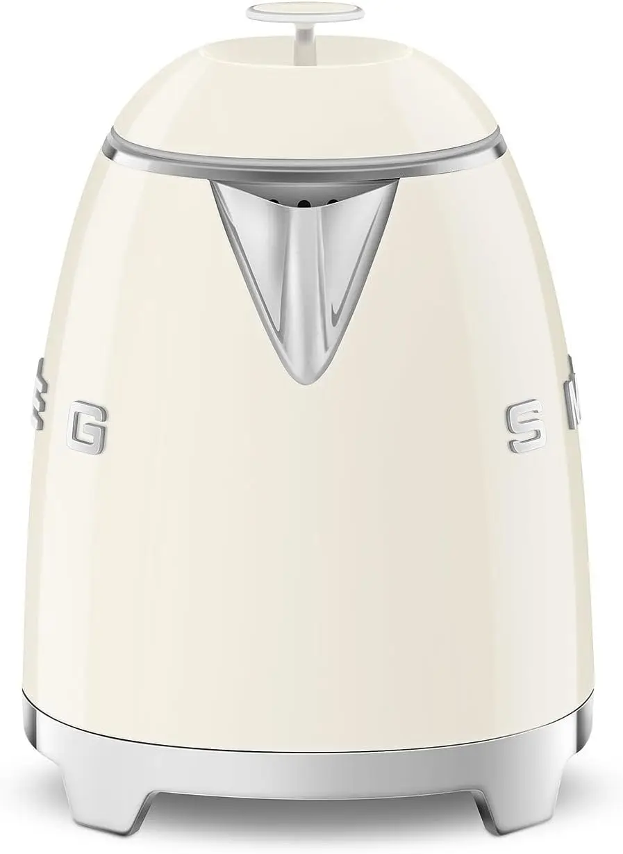 غلاية كهربائية SMEG Mini 50's Retro Style 3 أكواب مع قاعدة مزدوجة مضادة للانزلاق ومؤشر مستوى الماء (كريمي)