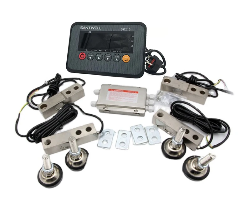 3ton Single Ended Shear Beam Weighing Sensor Set 4pcs Shear Beam Load Cell Junction Box LED Indicator Set