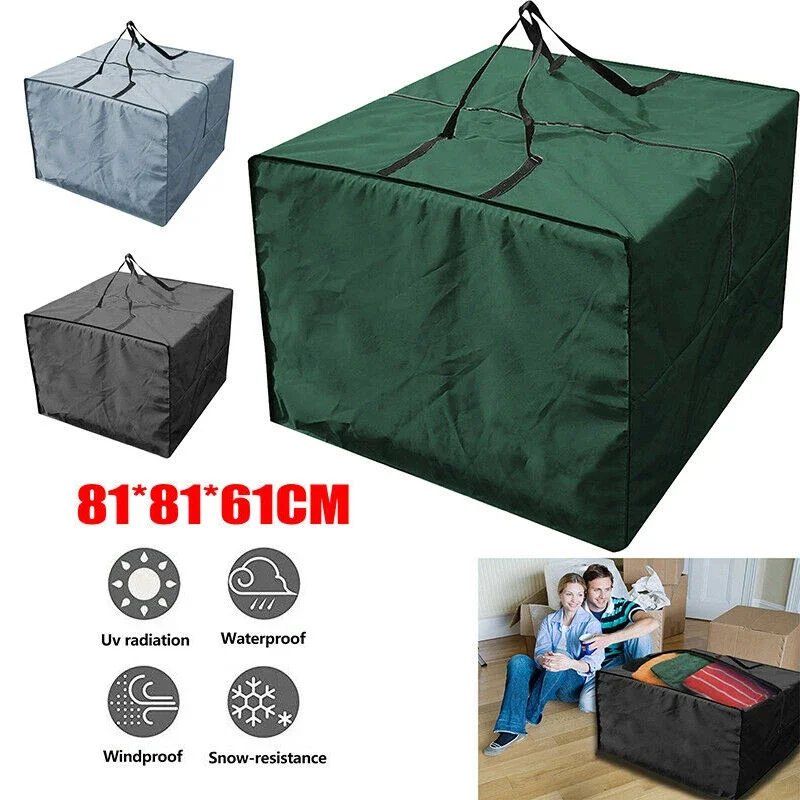 

Enipate 1x Outdoor Garden Furniture Storage Bag Waterproof Heavy Duty Christmas Tree Toy Storage with Zipper Handle Storage Bag