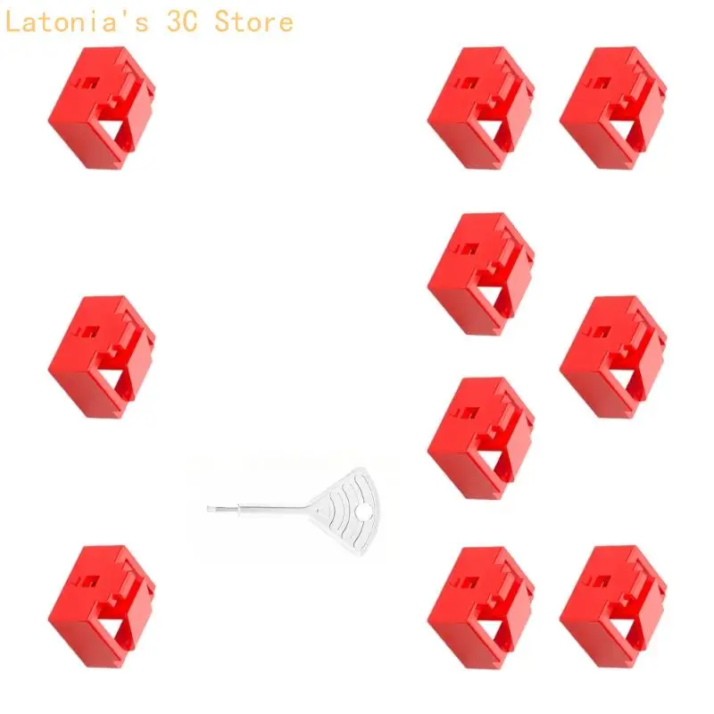 10Pcs RJ45 Connectors Networking Port Blockers With Exclusive For Networking Devices X3UB