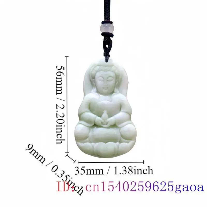 Natural Real Jade Guanyin Pendant Necklace Talismans Amulet Charm Designer Gift Carved Jewelry Gifts for Women Men Luxury