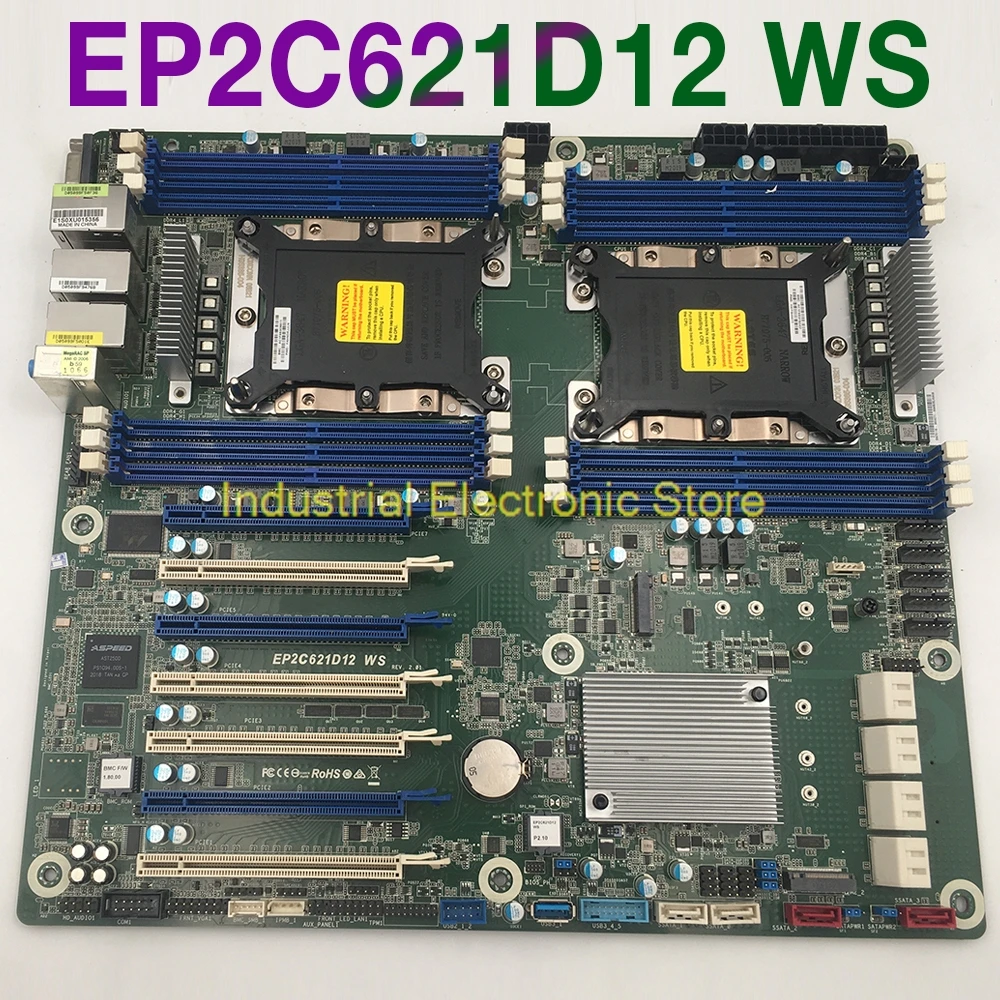 EP2C621D12 WS For ASRock Motherboard Dual Socket LGA-3647 DDR4 SATA3.0 PCIe3.0