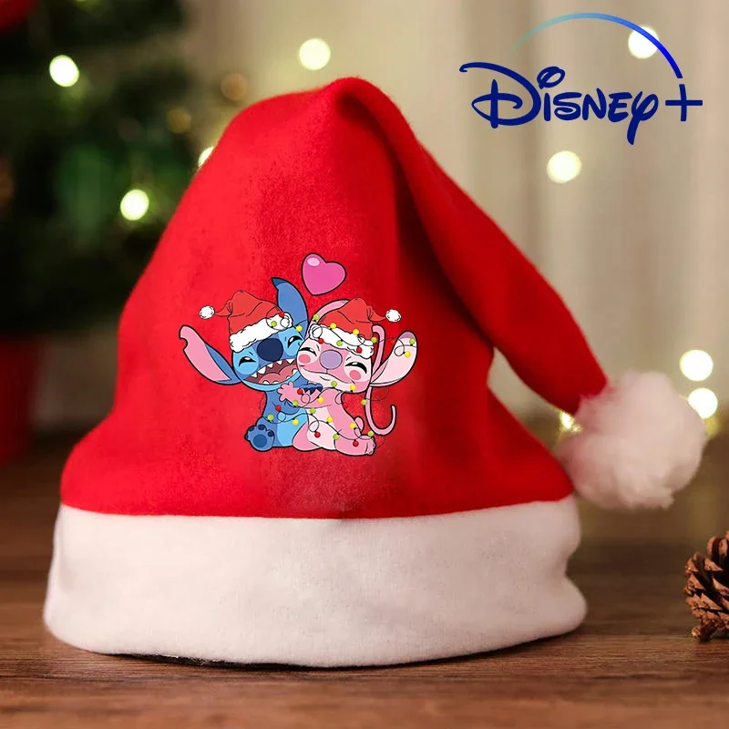 Lilo & Stitch Christmas Hat Cute Adult Child Hats Cartoon Anime Graphic Print Caps Xmas Accessories Holiday Party Supplies Gifts