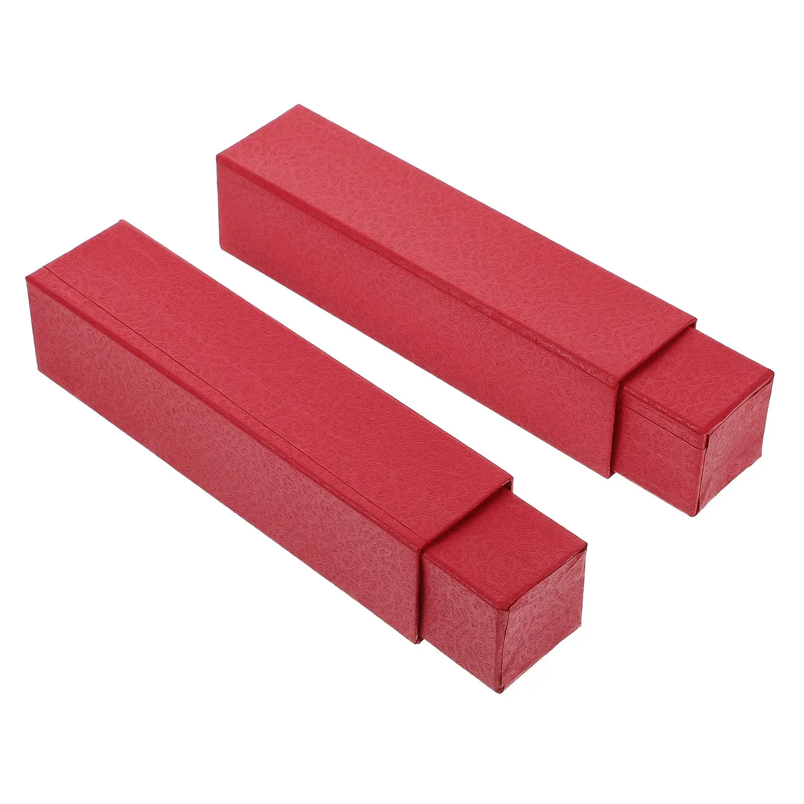 2Pcs Calligraphy Painting Storage Boxes Red Photo Holders Artwork Containers Document Blueprints Paper Solutions