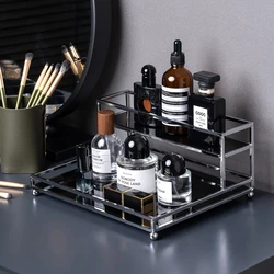 2 Tier Luxury Cosmetic Storage Kitchen Korean Style Bathroom Entrance Organizer Candles Jewelry Storage Rack Office Desktop