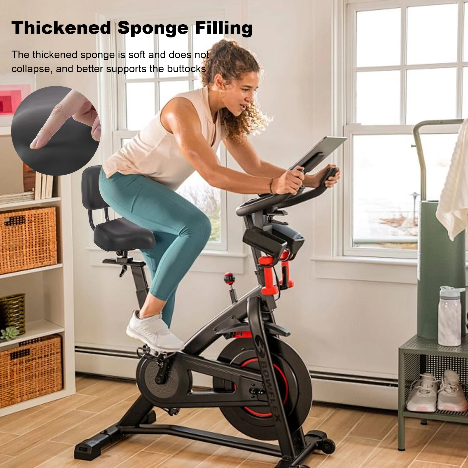

Bike Seat with Backrest Adjustable Height Bicycle Seat Waterproof Bicycle Saddle Wide Saddle Seat for Men Women Commute