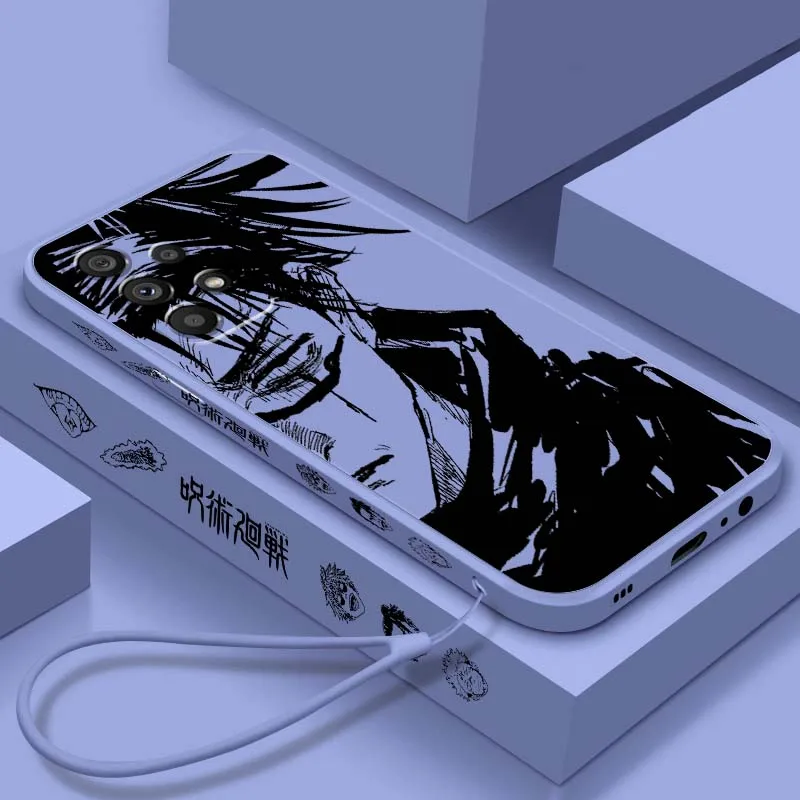 Jujutsu Kaisen Anime Comics Phone Case For Samsung 20 10 A72 A71 A56 A55 A54 A53 A52 A51 A42 A41 A36 A35 A34 Liquid Left Rope