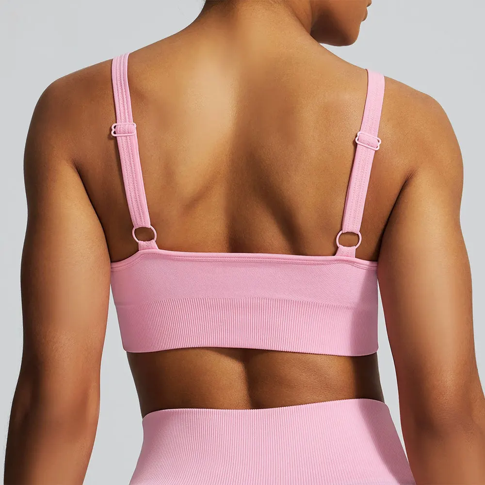 سلس اليوغا الصدرية النساء للصدمات حزام قابل للتعديل رياضة حمالات الصدر ملابس داخلية رياضية الصالة الرياضية تجريب اللياقة البدنية رفع سترة رياضية اليوغا