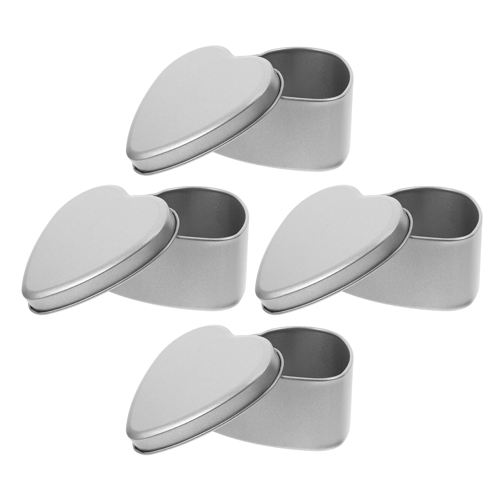

4pcs Heart Shaped Candy Boxes Wedding Favor Containers Elegant Tinplate Storage Lid Valentines Packaging Gift Box for Wedding