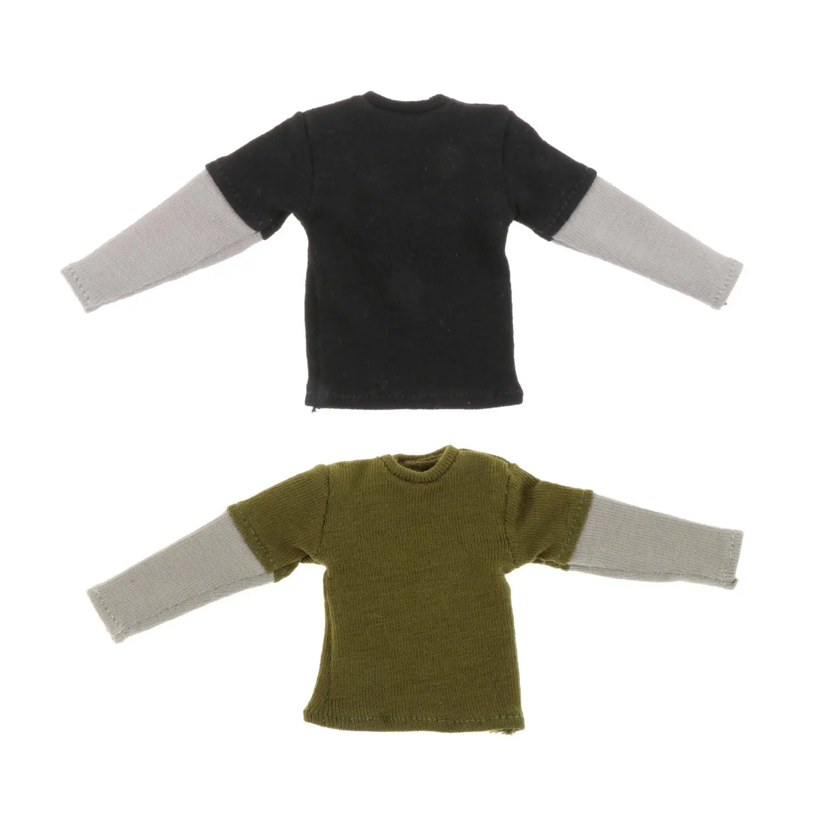 1/12 Men Long Sleeve T Shirt Costume for 6in Dress up Male Soldiers Figures