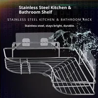 No Drilling Stainless Steel Triangle Double Layer Shelf for Bathroom Balcony Kitchen Corner Storage Space Saving Durable Design - Image 6