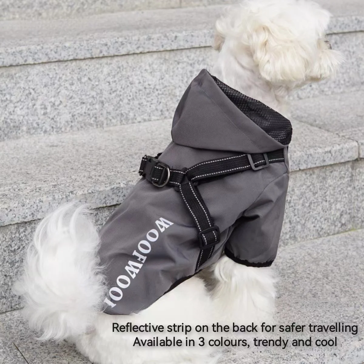 Popular windproof and rainproof jackets for dogs, waterproof ponchos for small and medium-sized dogs, reflective pet clothes