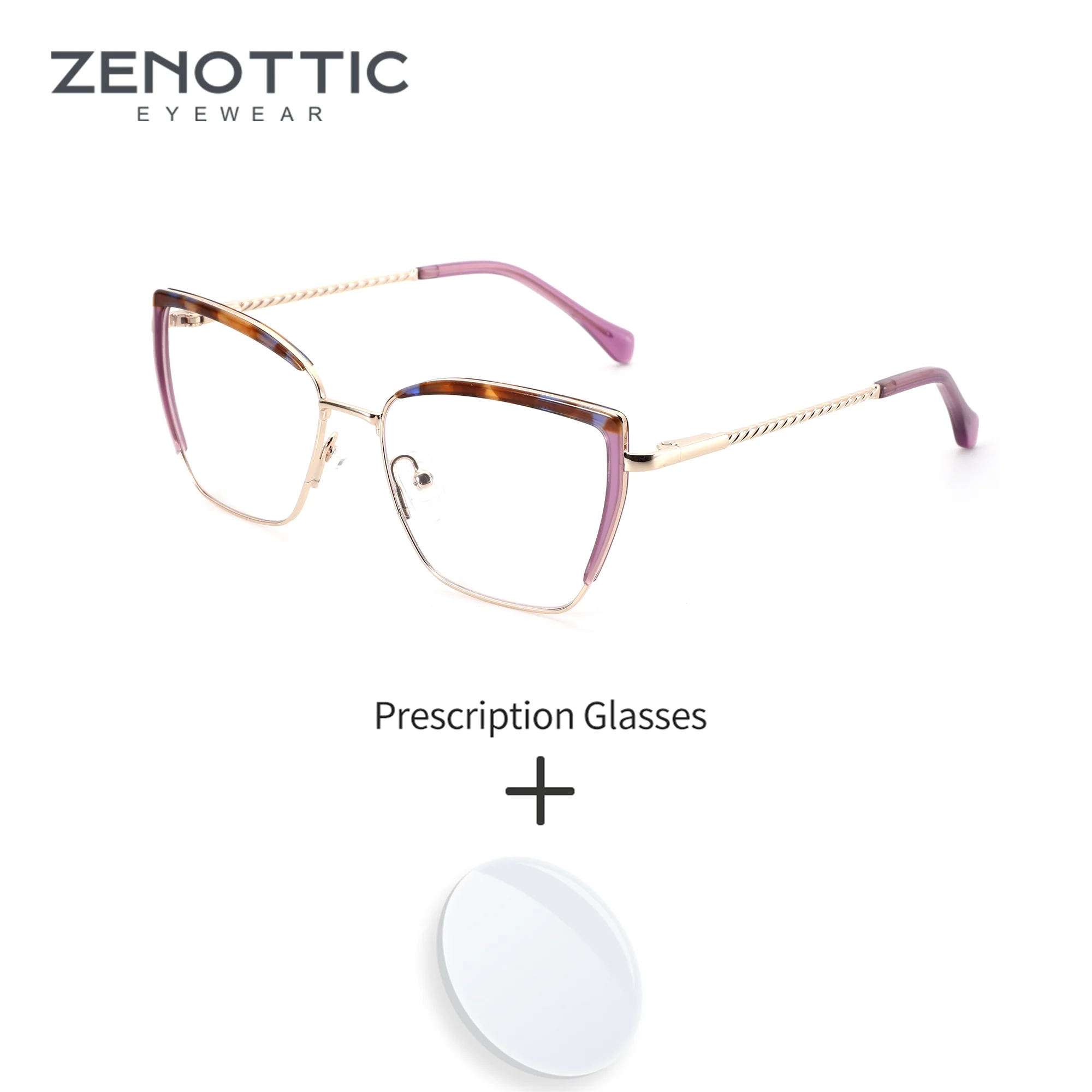 

ZENOTTIC M Size Modish Butterfly Alloy Graduated Progressive Multifocal Glasses Myopia/Photochromic Lenses Woman