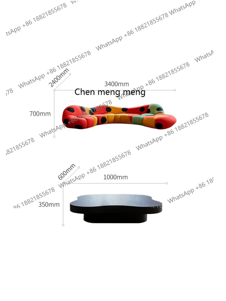 Modern minimalist art polka dot corner sofa creative aesthetics modern furniture  H