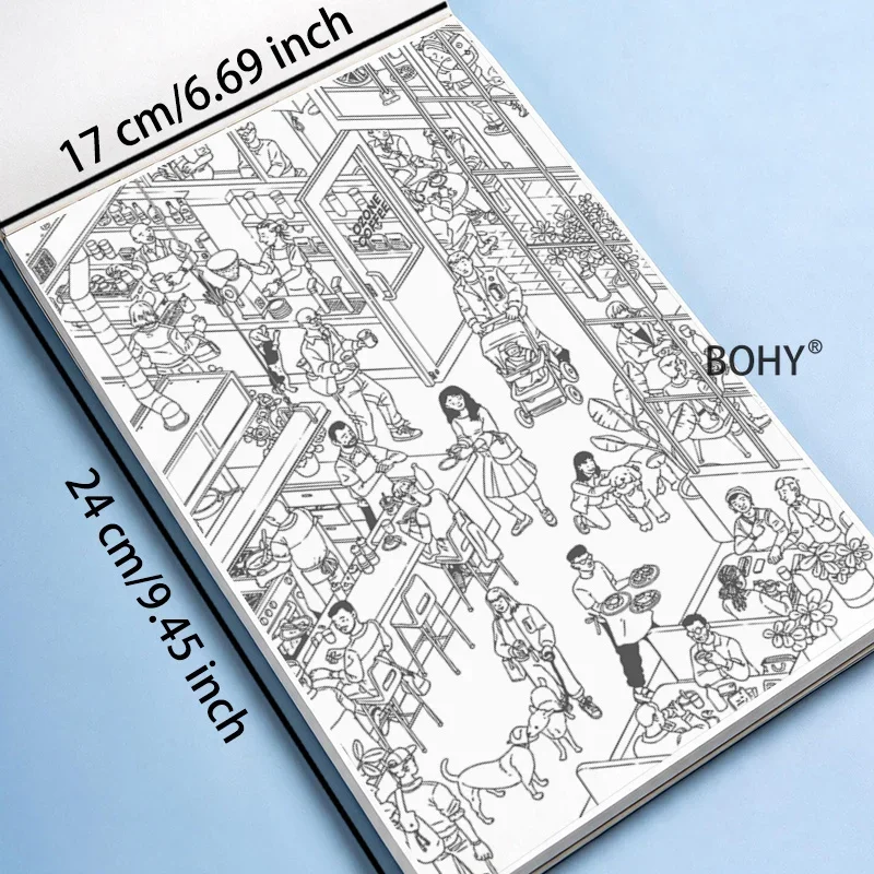 1 Adult Decompression Immersive Line Drawing Book, Include Patterns As Home Rooms, and Cozy Cottages, with A Total of 24 Pages