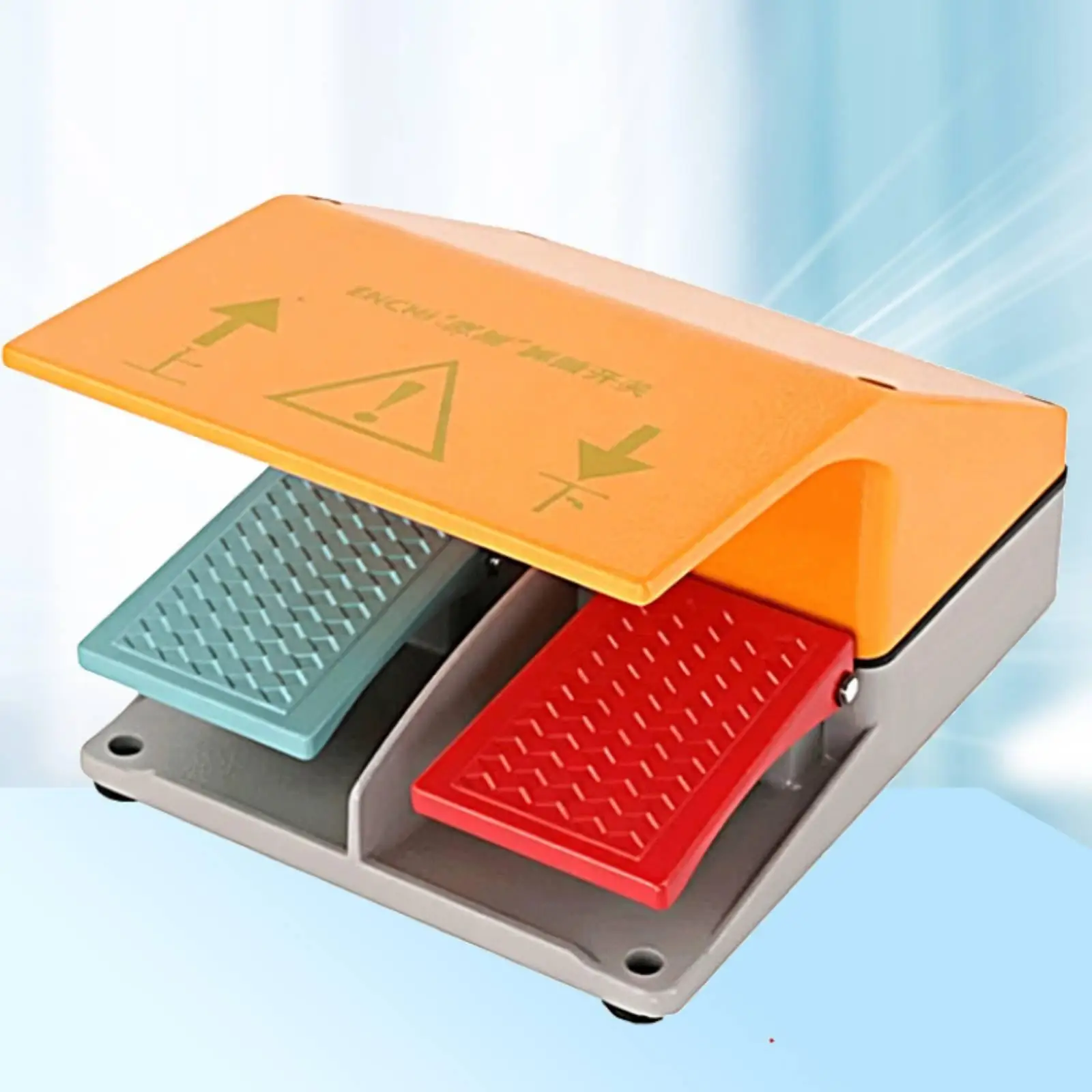 Foot Operated Machine Control Switch YDT1-15 Two Pedal Cast Aluminum Anti Slip Surface for Electrical Circuits 1000000 Cycles