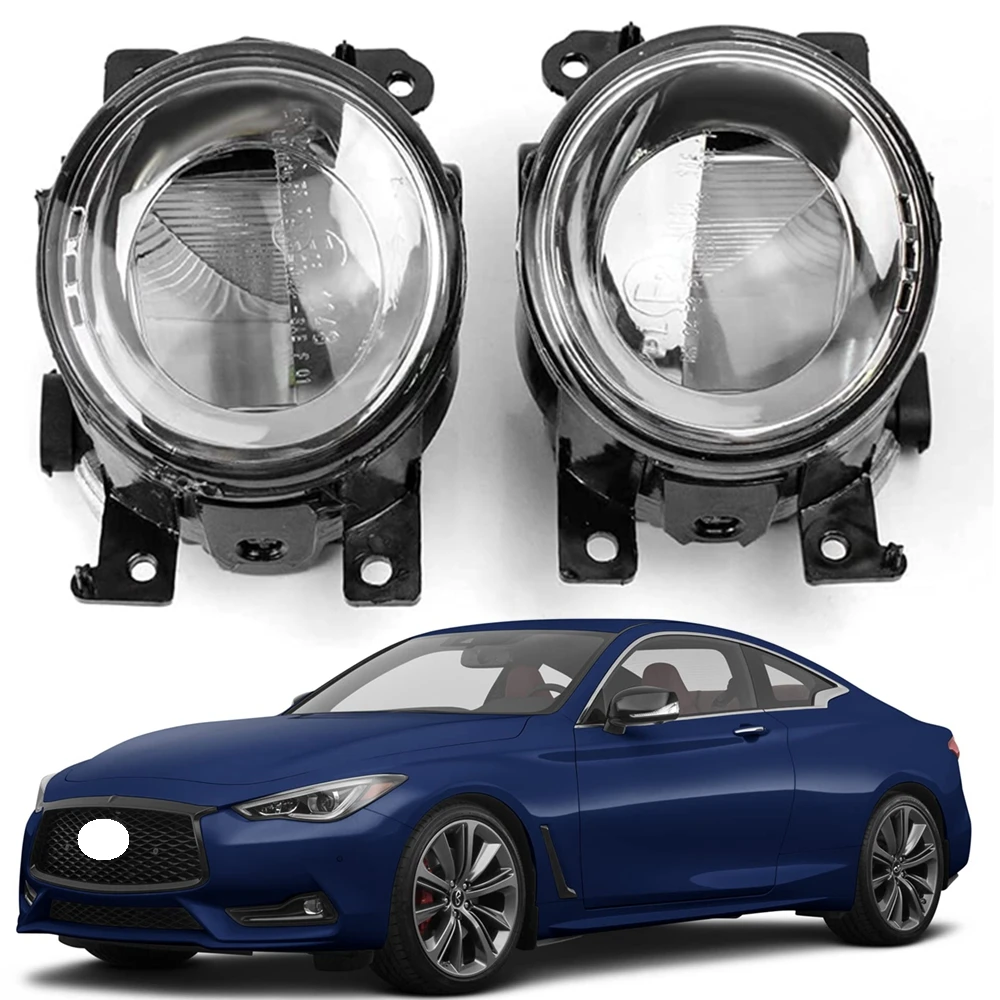 

New Pair of LED Front Fog Light Lamp RH LH Compatible For Infiniti Q50 QX50 Q60 QX60 Q70L QX80 & Nissan Maxima Murano 2019-2021