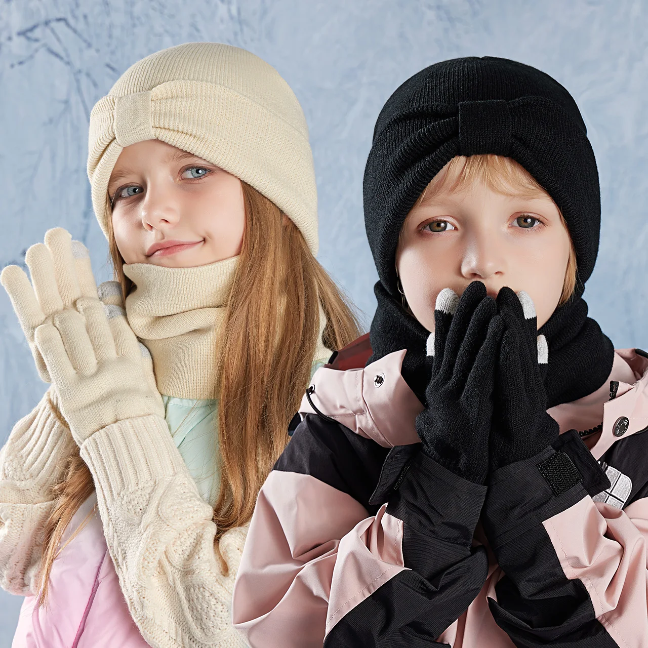 

Противохолодная теплая детская шапка, перчатки, комплект шарфов, термоповязка на голову, велосипедная лыжная уличная защита ушей, вязаная шерстяная шапка, зимние шапочки