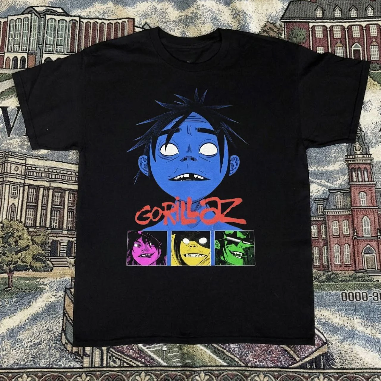 Vintage Gorillaz T-Shirt 2-D Character Print Tee Men Women Virtual Band Streetwear Hip Hop Pullover Unisex Summer Top New Merch