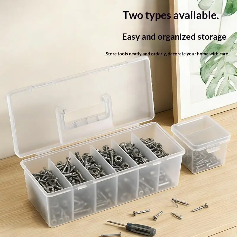 ~Transparent Plastic Toolbox With Detachable Divider/independent Small Box Screws/small Parts Storage Box Toolbox