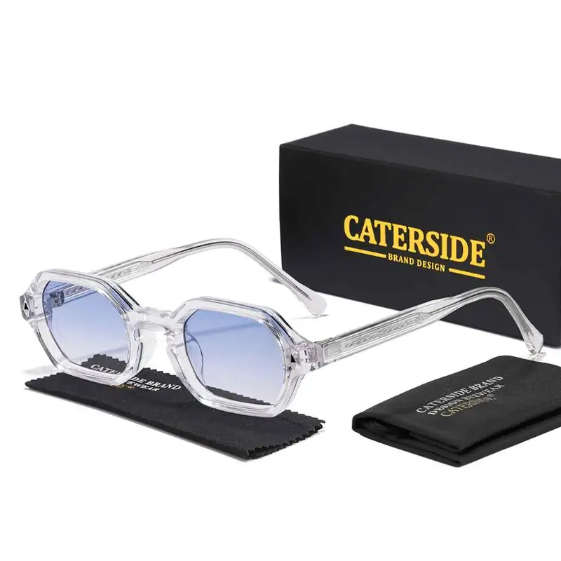 CATERSIDE Polygon-Sonnenbrille, modische Herren-Sonnenbrille mit kleinem Rahmen und Farbverlaufsgläsern für Sommer-Strandpartys, ideale Wahl für Geschenke – Detail 8