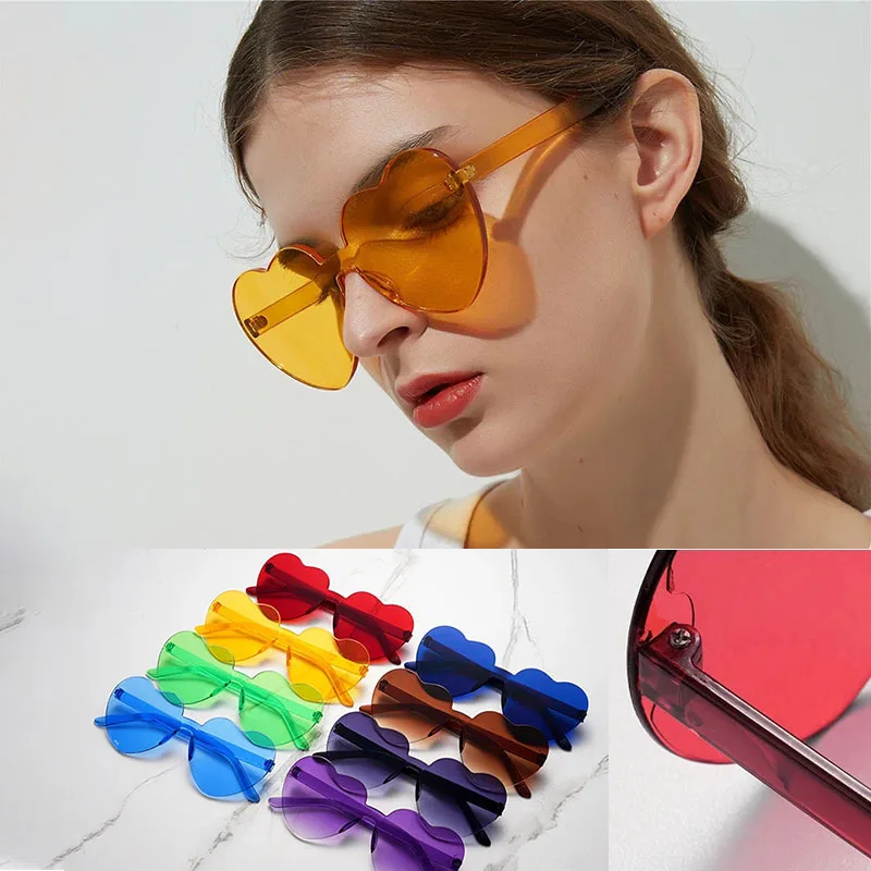 Kostenloser Versand Süßigkeiten Farbe Herzform Ozean Persönlichkeit Brille Sonnenbrille