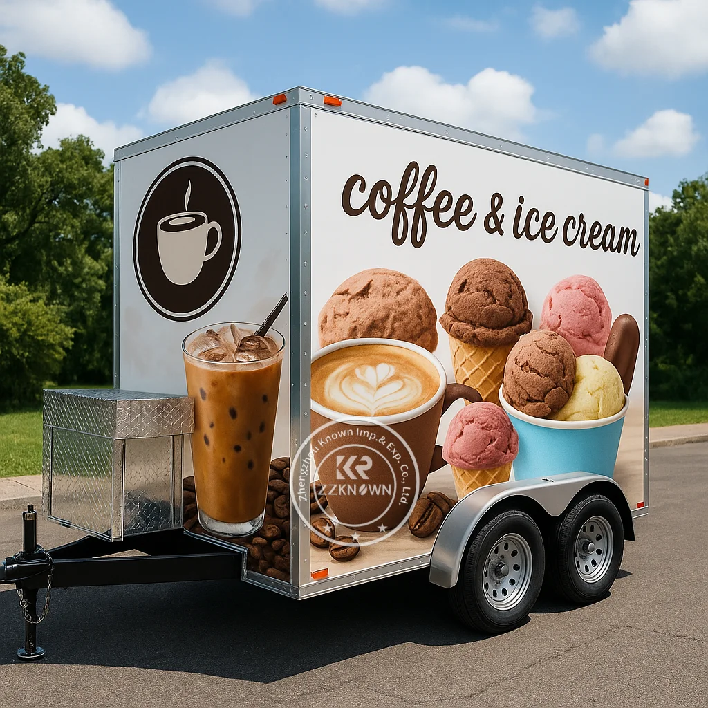 

Food Truck Trailer Coffee Equipment Sale Catering Mobile Equipped Custom Food Cart with Full Kitchen