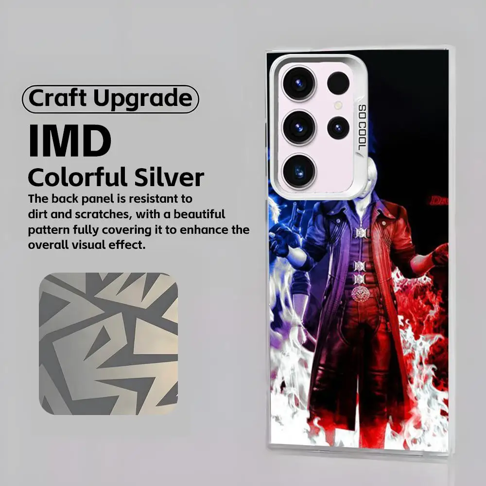 Hot D-Devil May Cry Phone Case white IMD Colorful Silver Suitable case For Samsung S25 S24 S23 S22 S21 S20 Plus Ultra Note20