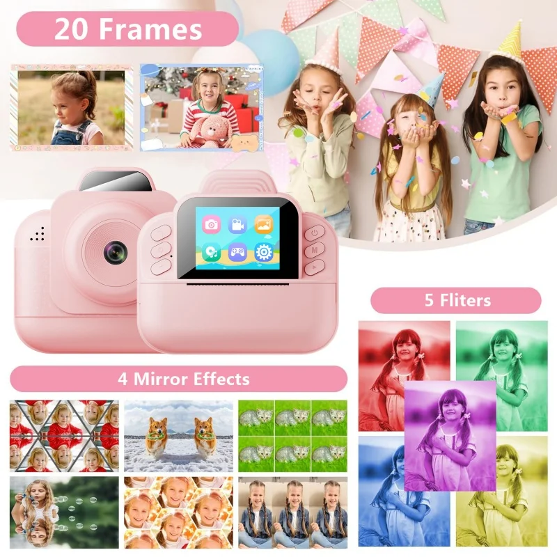 Eco-friendly and Portable and Colorful TFD-S9 Thermal Photo Printer The Reminder of Recording Wonderful Childhood with 20 Frames