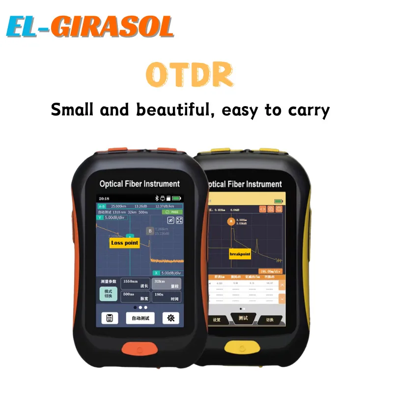 

Active Fiber Test 1550Nm 80Km Optical OTDR Tester Mini Reflectometer With Event Map VFL OLS OPM Touch Screen SC Connector FF-960