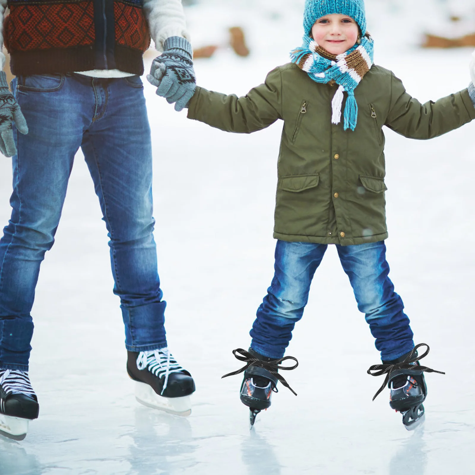 Sepatu Rol Tali Sepatu Ski Dasi Sepatu Kasual Hoki Tali Lilin Skate untuk Anak-anak Olahraga Sepatu Seluncur Es Tali Poliester Anak