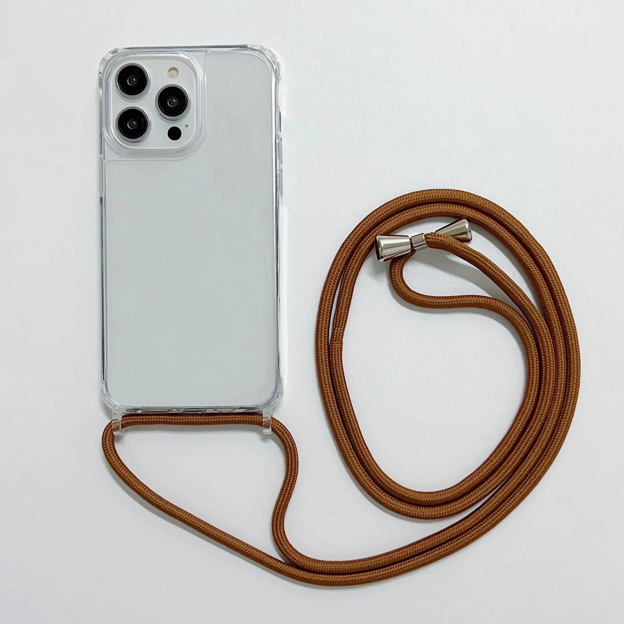 Clear Crystal Crossbody Thin Rope Anti-fall Phone Case For iPhone 12 11 Pro Max Mini 7 8 Plus SE 2020 2022 Protective Cover