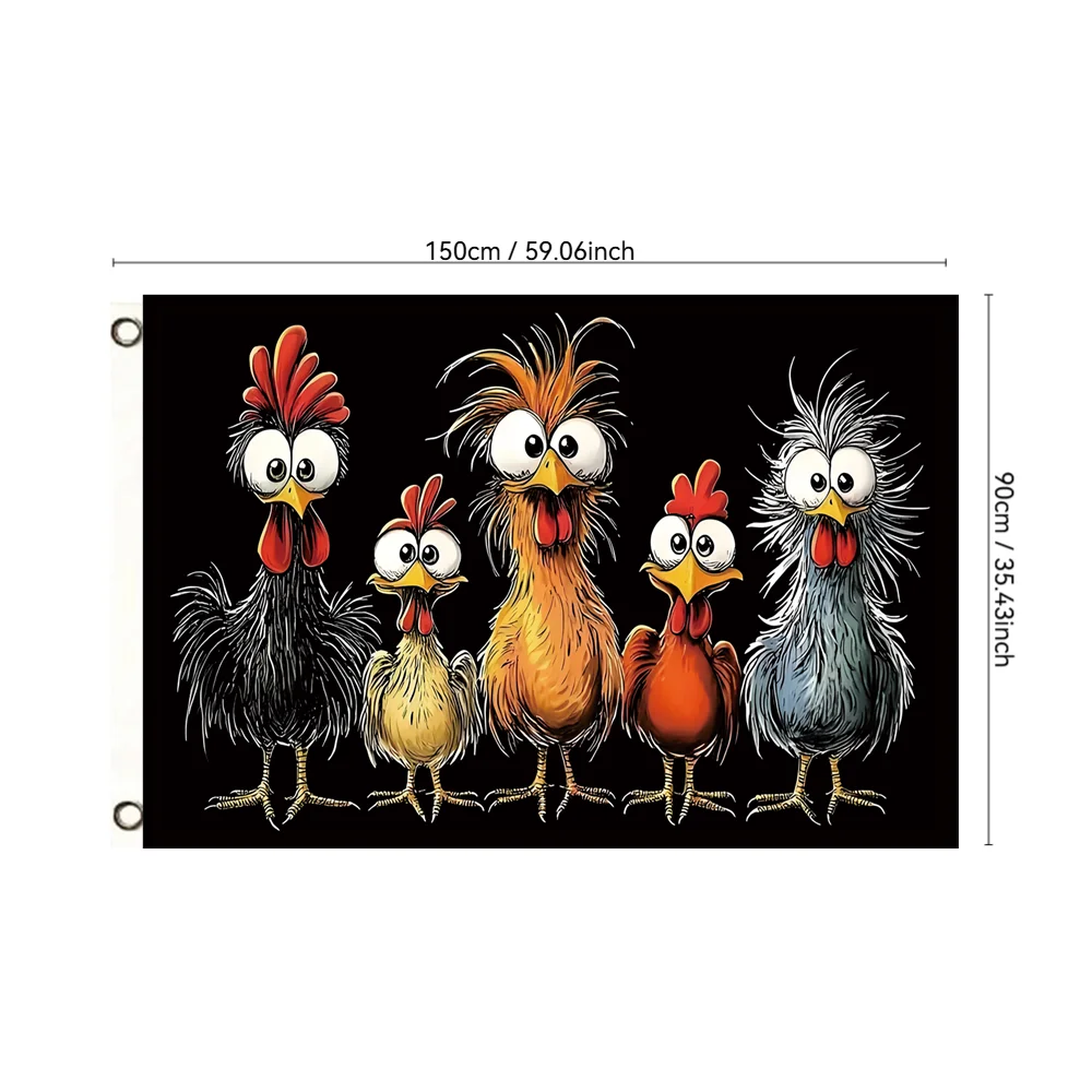 Easter Garden Flag 2x3ft 3x5ft Chicken Yard Banner for Outdoor Decor, Durable Polyester