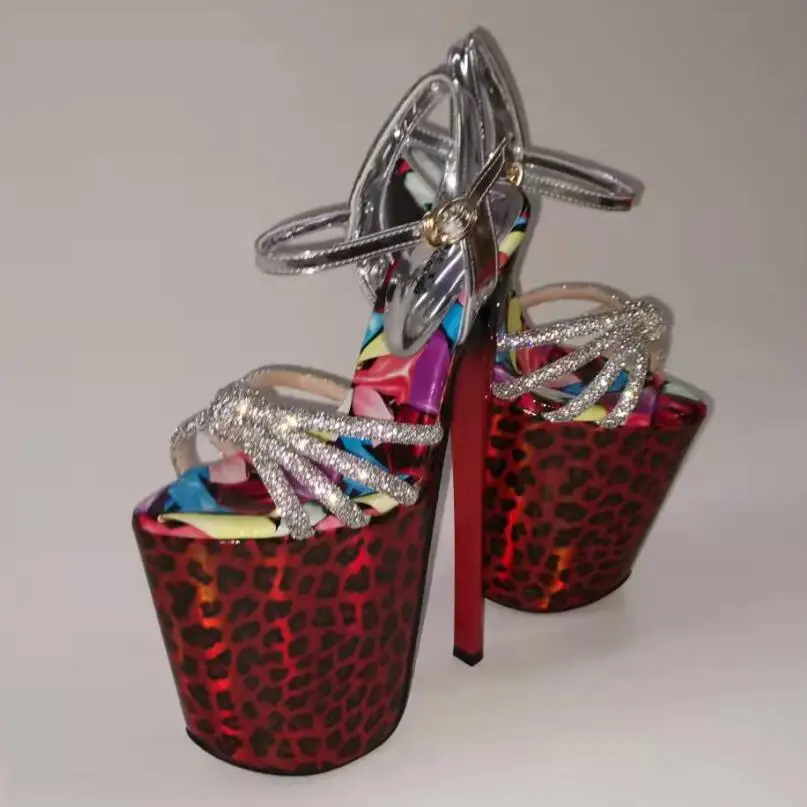 

LLXF сандалии унисекс на платформе на тонком высоком каблуке 19 см, туфли с ремешком на щиколотке, женские туфли-лодочки, летние свадебные туфли на шпильке с открытым носком, Zapatos Mujer