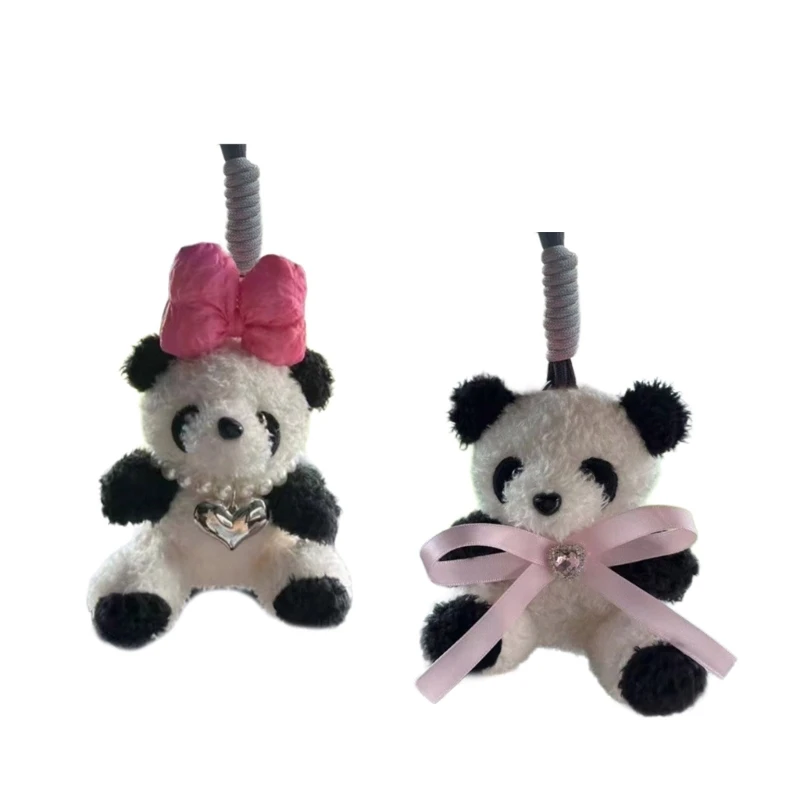 

Fashionable Pandas Bag Charm Lovely Panda Keychain Pendant Car Key Decoration Fun Keychain Gift for Animal Lovers