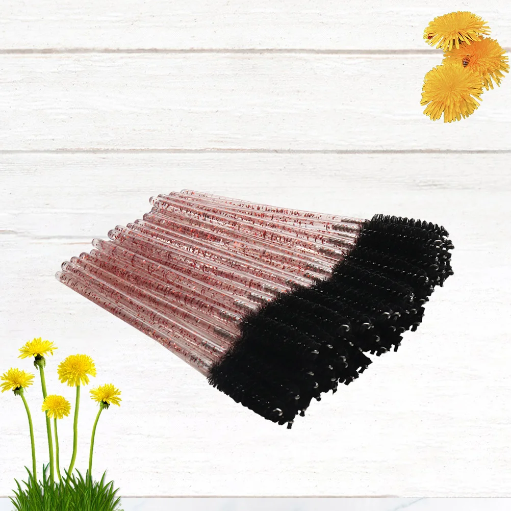 100 Stück Einweg-Wimpernbürsten, tragbare Größe, einfach zu tragen, professionelles Make-up-Werkzeug, gebogener Bürstenkopf, grüne Wimpernbürste