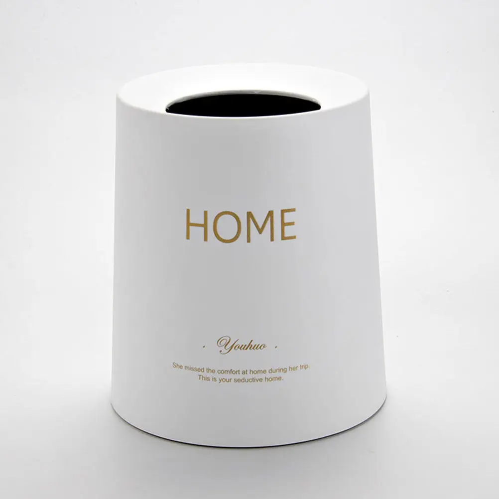 

Double-Layer Round Trash Can for Bedroom Kitchen Office Plastic Waste Basket Multi-Function Garbage Bin with Matte Finish Smooth