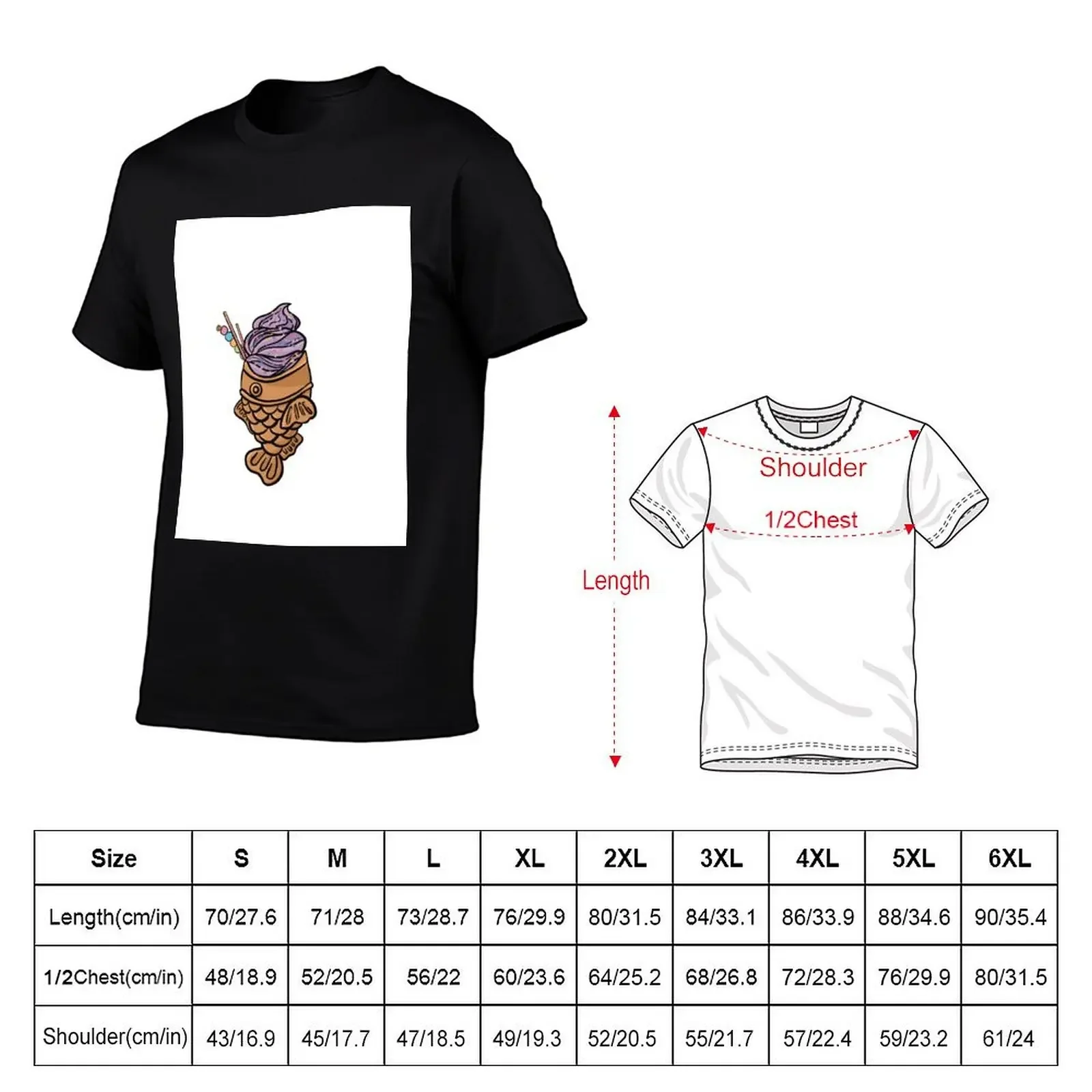 Cute Taiyaki with outline T-Shirt quick-drying shirts graphic tee shirts graphic tees tshirts for men