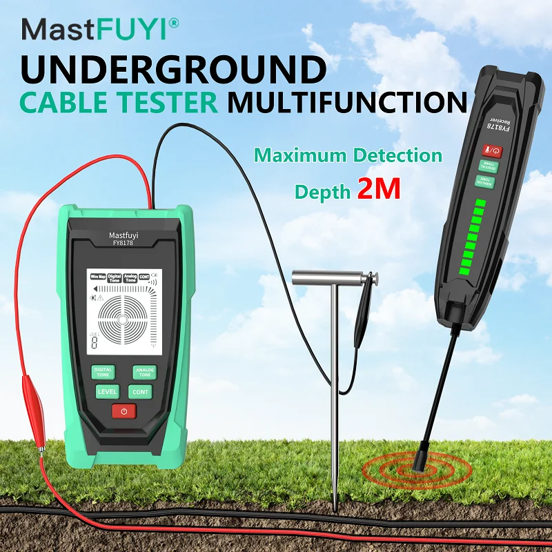 MASTFUYI Underground Cable Tester Multi Functional Wall Electrician Handheld Cable Finder Professional Cable Finder FY8178