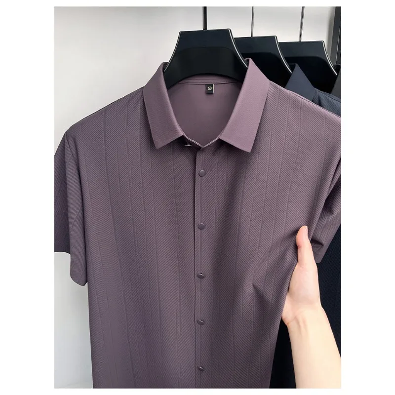 

Mens Shirts Mens Dress Shirts Seamless Printing Polyamide Spandex Stretch Wrinkle Resistant Formal Casual Wear