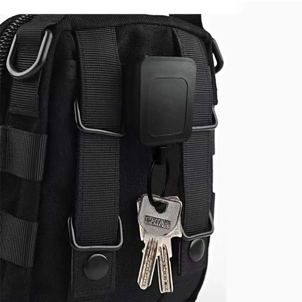 Durable Anti-theft Retractable Keychain Extendable Belt Clip Easy-to-pull Buckle Elastic Telescopic ID Badge Holder ID Cards