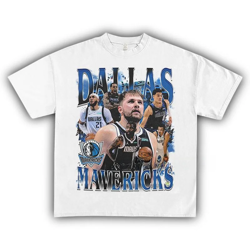 

Футболка Homage Tees Dallas Mavericks в американском ретро-стиле с принтом баскетболиста, плотная, из хлопка, с коротким рукавом