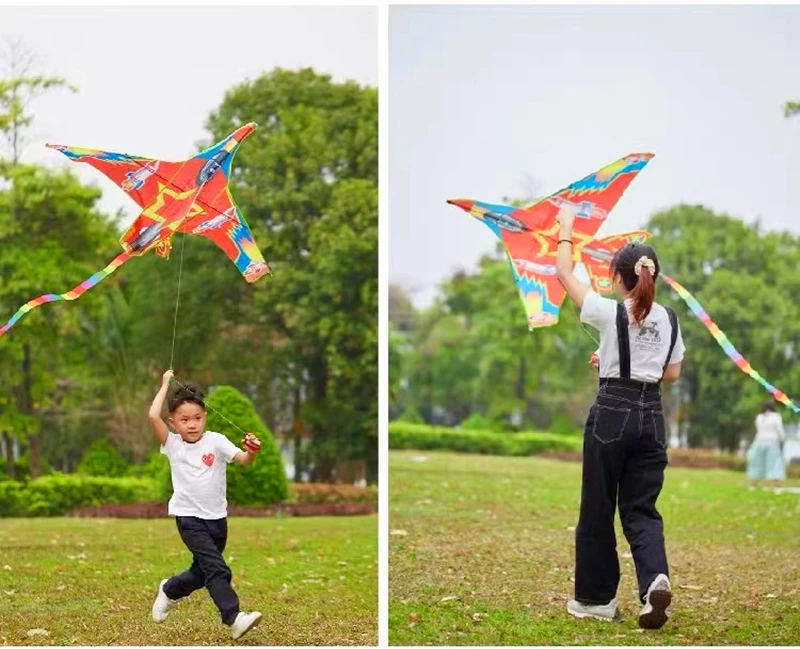 free shipping children plane kite string line for kids fighter kite outdoor toys wind kite parachute new kite ripstop nylon koi