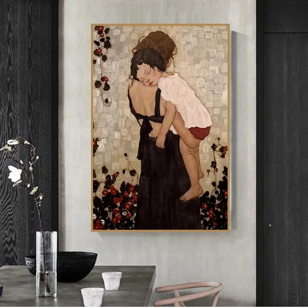 Gustav Klimt Freya Tears Kiss Figure Painting Art Scandinavian Posters Canvas Painting Living Room Decorative Painting