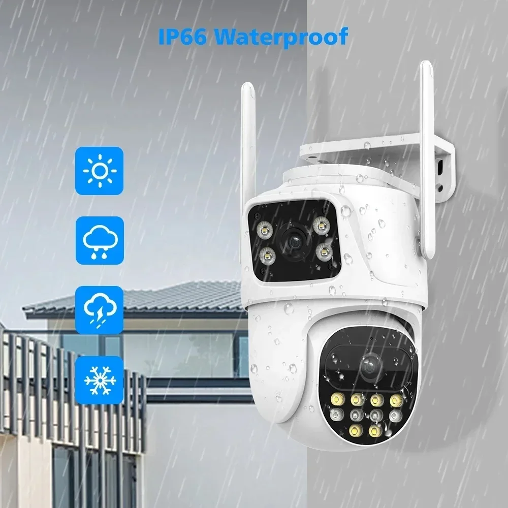 4CH/6CH/8CH Sistema di monitoraggio WIFI PTZ wireless 8MP Audio bidirezionale Protezione domestica Video Sistema di telecamere di sicurezza wireless Kit NVR